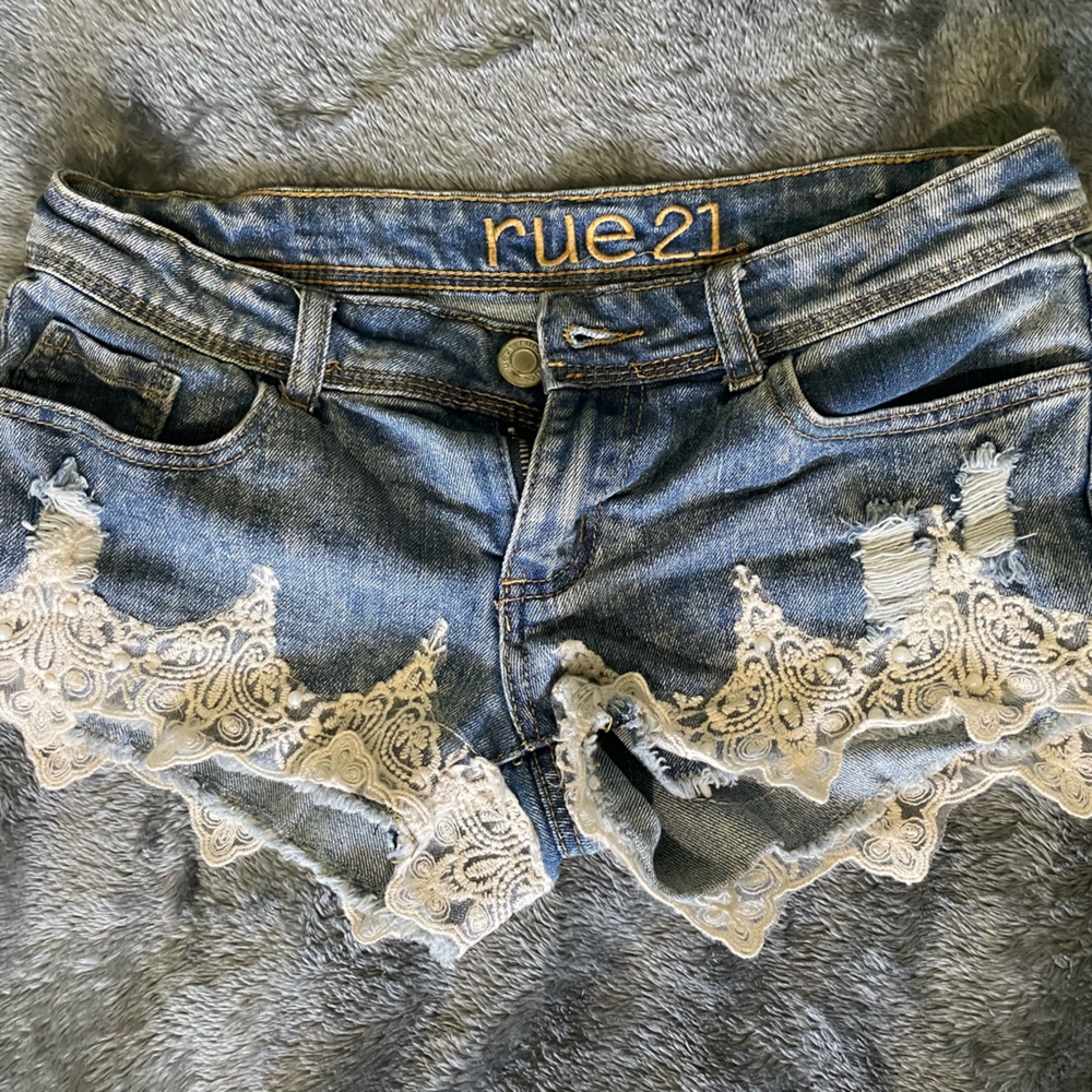 Lace Jean Shorts